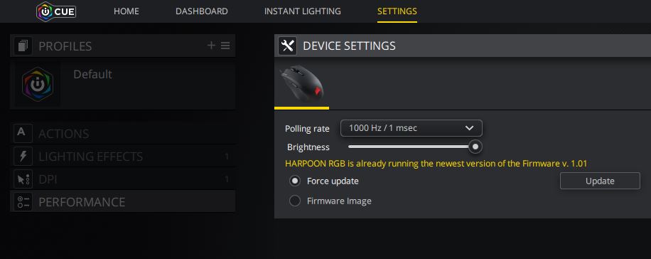 corsair harpoon rgb icue