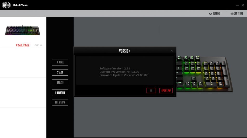 Cooler Master CK550 Gaming Keyboard Firmware Update