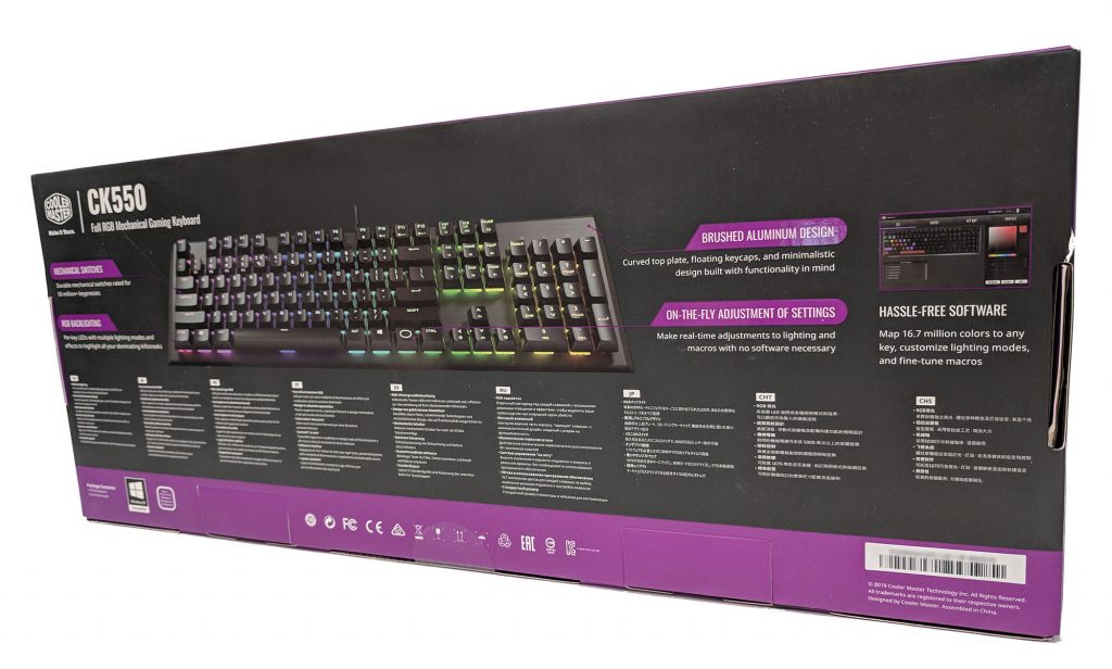 Cooler Master CK550 Mechanical Gaming Keyboard Box Back