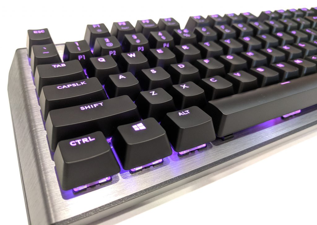 Cooler Master CK550 Gaming Keyboard LEDs On Angle