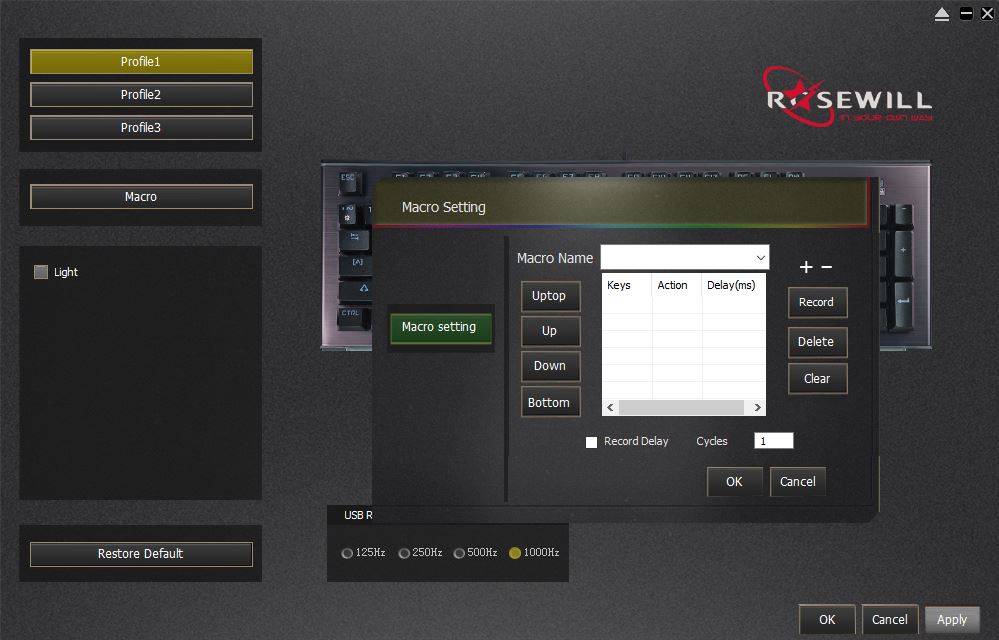 Rosewill NEON K75 RGB Mechanical Keyboard Software Macros