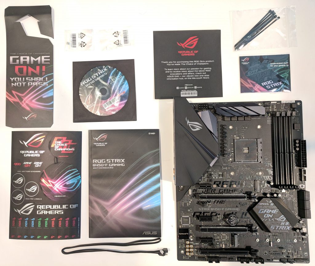 ASUS ROG STRIX B450-F Gaming Motherboard What's Included