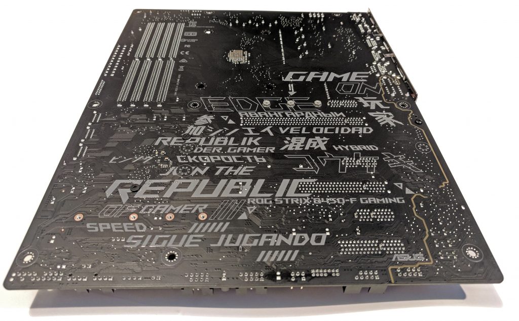 ASUS ROG STRIX B450-F Gaming Motherboard Back Angle