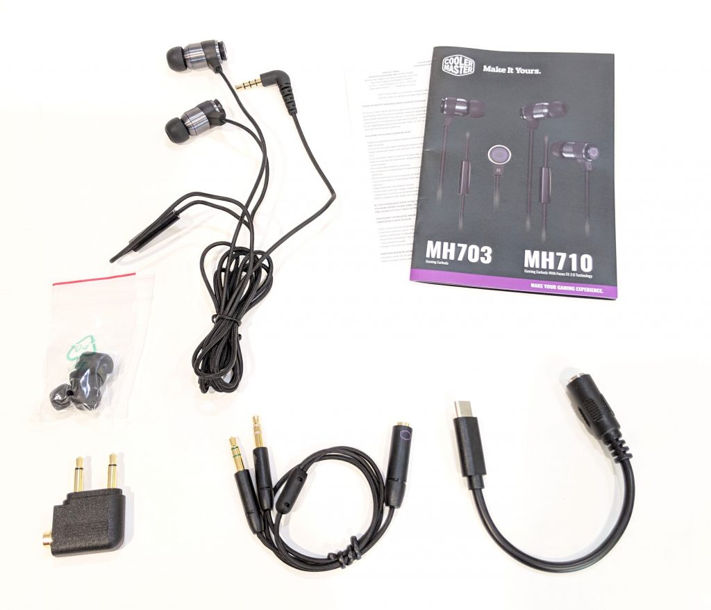 Cooler Master MH710 Earbuds Contents