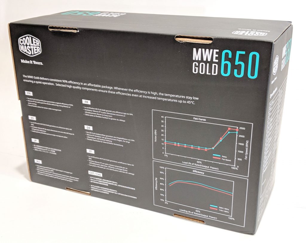 Cooler Master MWE Gold 650 PSU Box Back