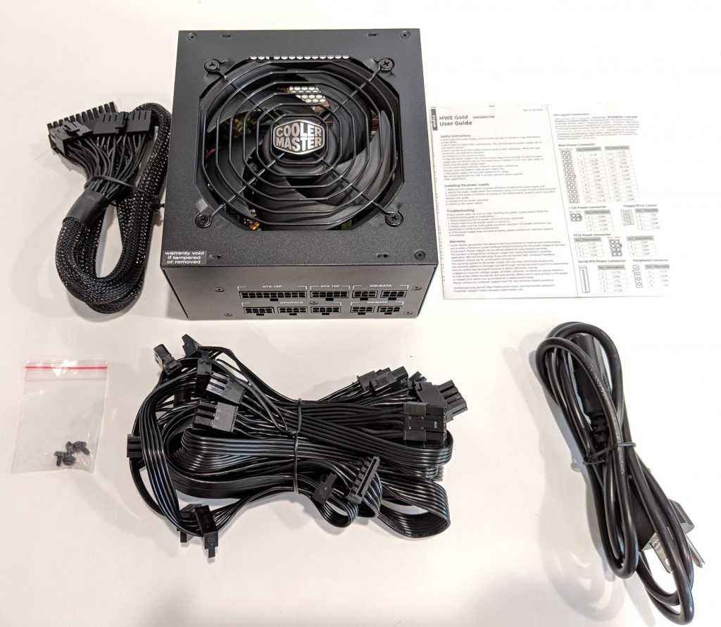 Cooler Master MWE Gold 750 PSU Included Items