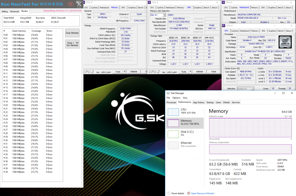 G.SKILL Trident Z 4266 64GB Kit Results