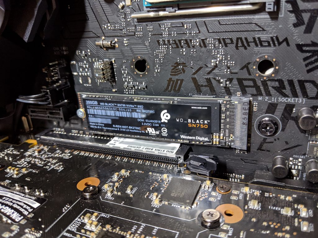 Western Digital WD Back SN750 SSD Installed