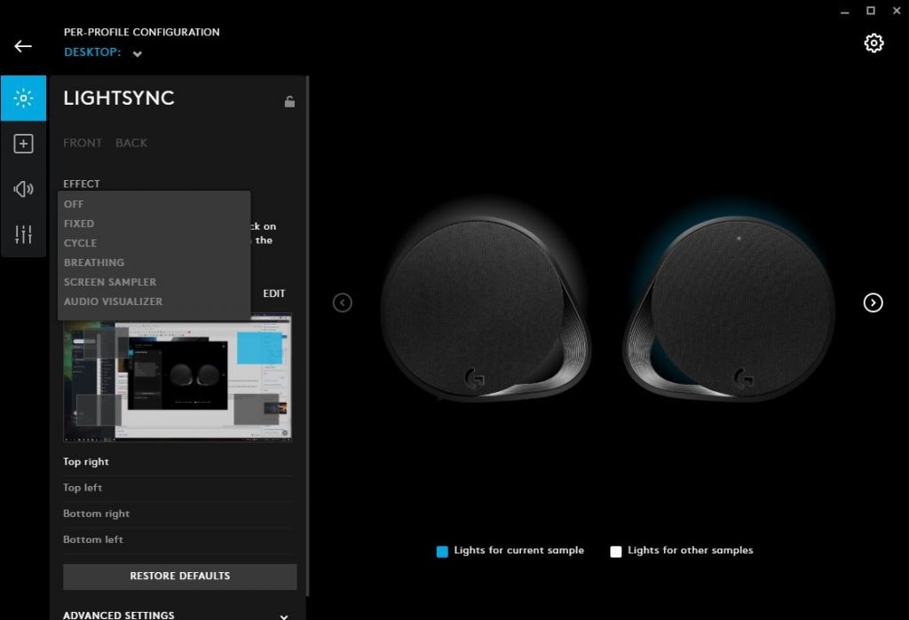 logitech g560 equalizer settings