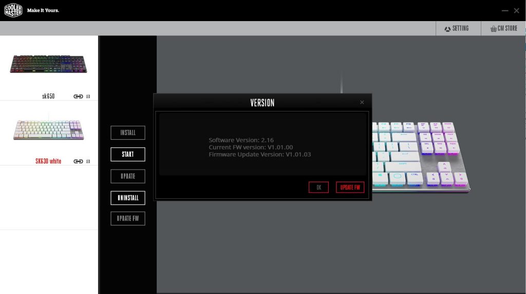 Cooler Master SK630 White Software Firmware